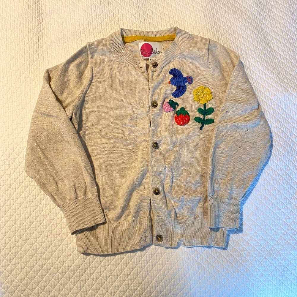 Girls Sz 5 Cardigan with Embroidery by MiniBoden